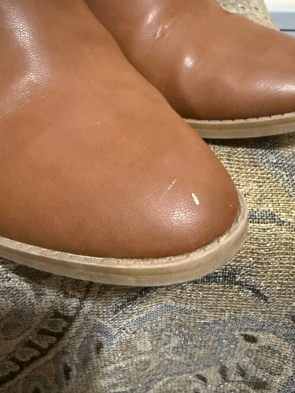 Dolce Vita Tan Ankle Booties with Side Zippers and Block Heel - Picture 6 of 9